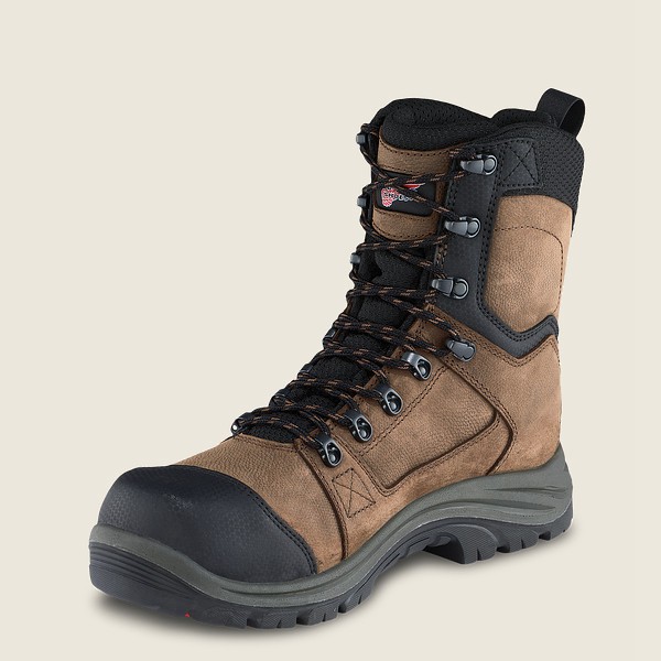 Red Wing Safety Boots Trades - 8-inch Insulated Waterproof Toe - Brown/Black - Mens KEZ987361